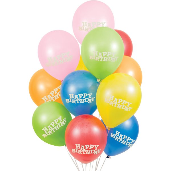 Creative Converting Assorted Happy Birthday Balloons, 12", 180PK 041001